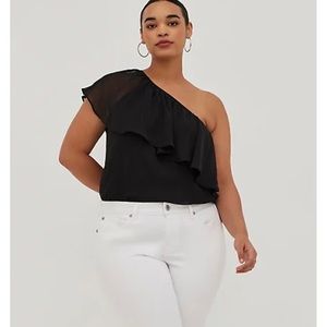 Torrid One Shoulder Ruffle Blouse